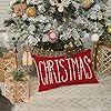 AVOIN colorlife Merry Christmas Red Throw Pillow Cover, 12 x 20 Inch Winter Holiday Cushion Case Decoration for Sofa Couch #1