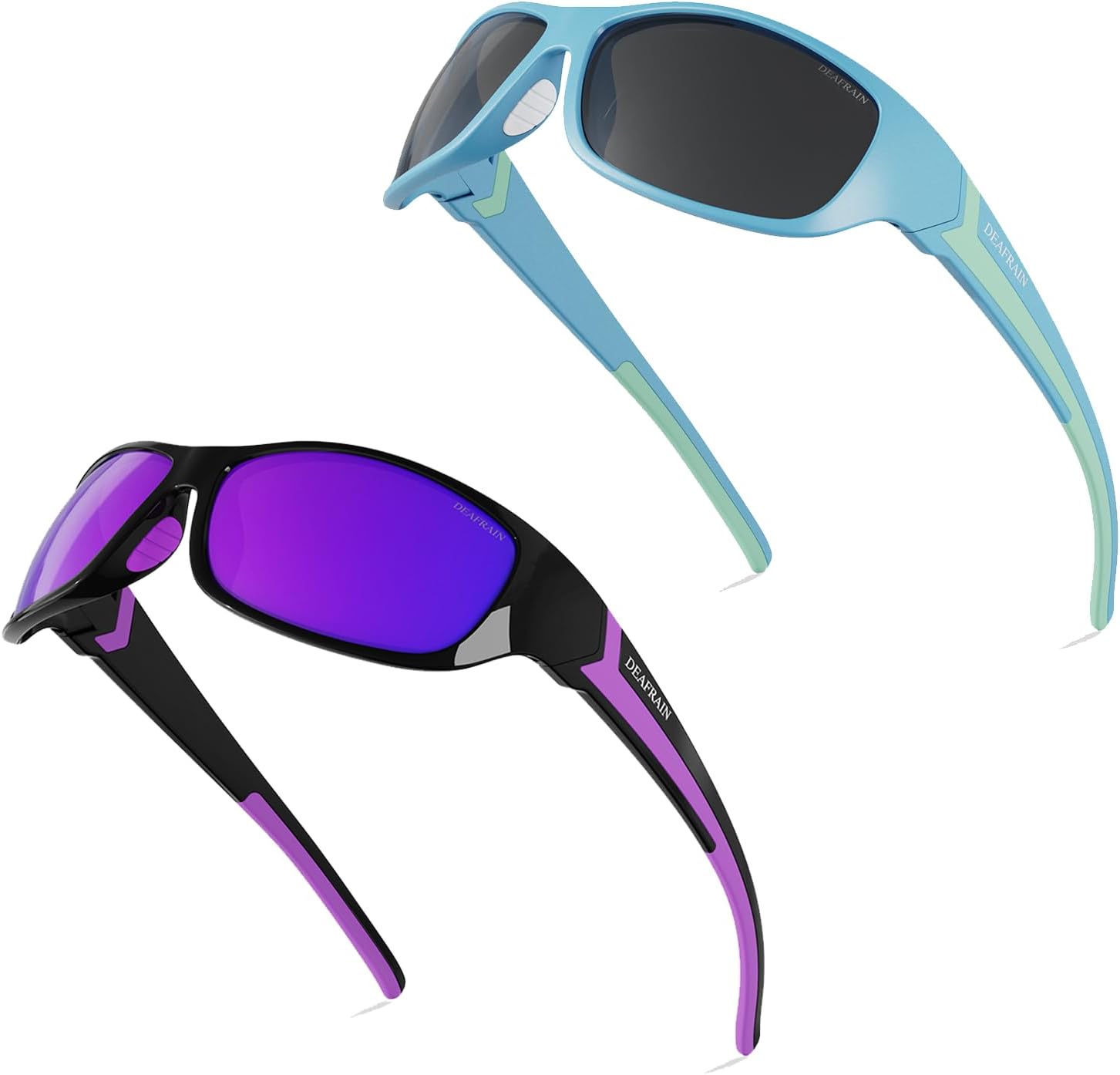 DEAFRAIN Polarized Sports Sunglasses for Men Women Idea for Driving Fishing Cycling Running UV Protection