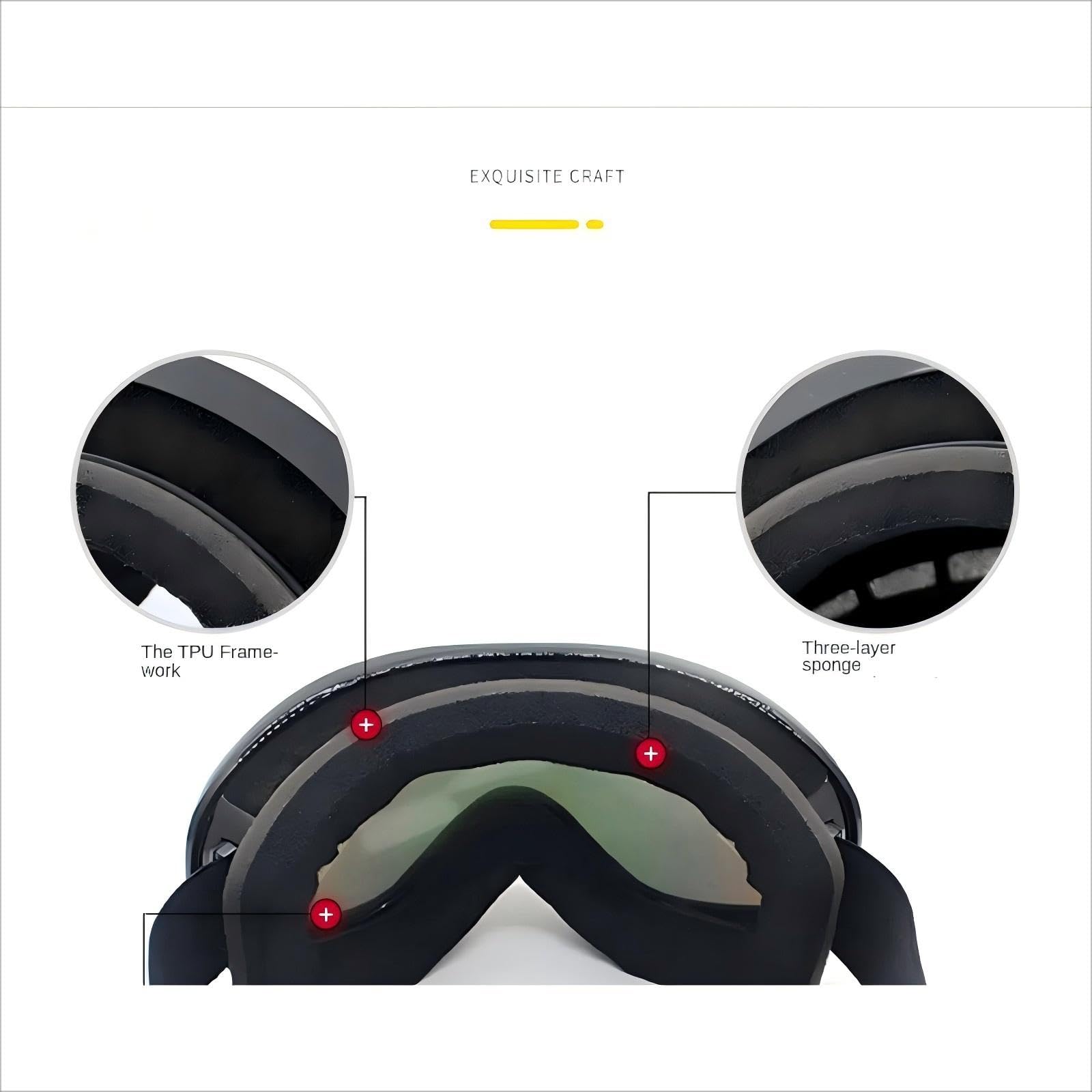 Lunettes de Ski sphériques 2024 Nouvelles Lunettes Double Anti-buée Hommes et Femmes Peuvent Porter Anti-buée, Vent et Protection, Peuvent Porter des Lunettes de Ski myopie