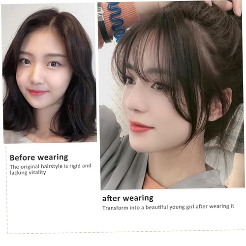 Miniatura 6 de SaltByelif Peluca Toppers Clip y Crown Toppers con s 3d Air s Cabello liso s Toupee Mid Part Wiglets Pelones Negros