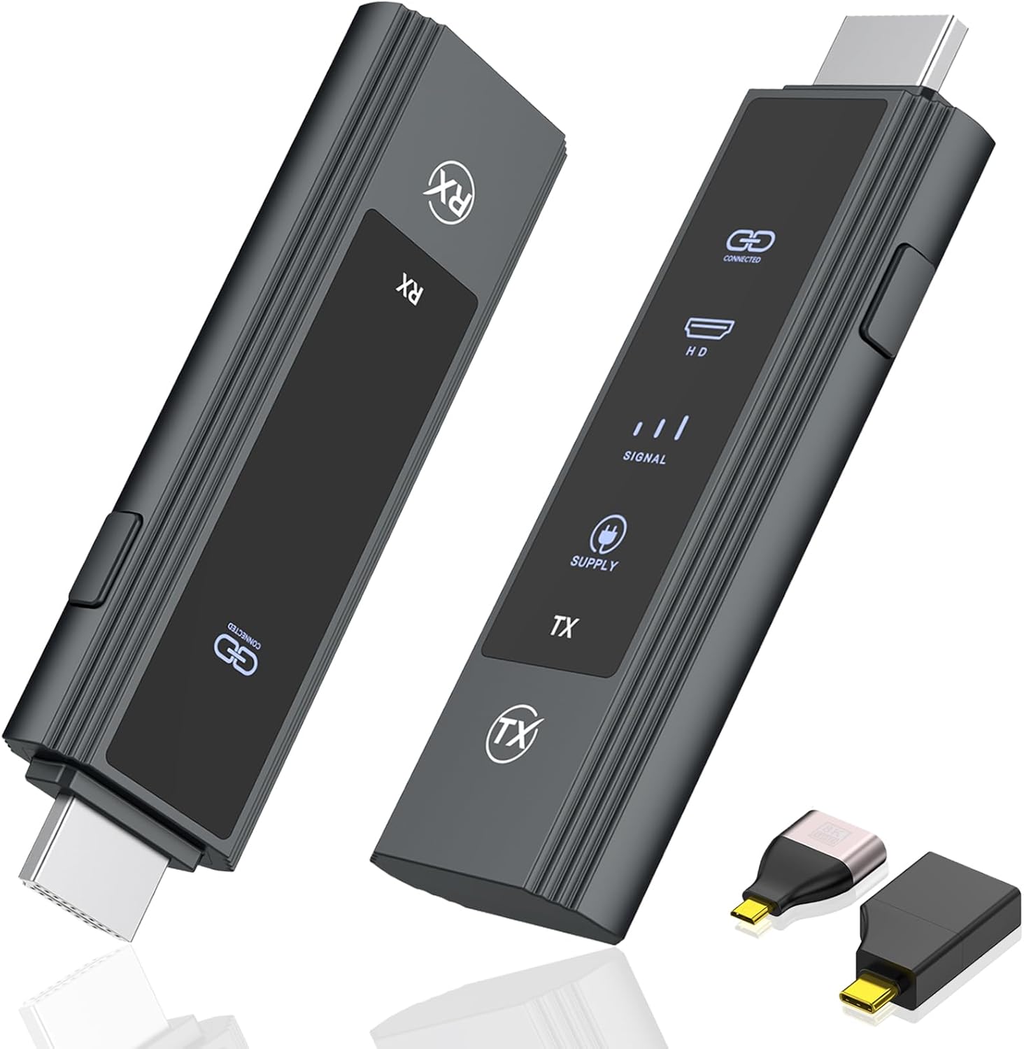 Wireless HDMI Transmitter and Receiver - 4K Decode 1080P Output, 2.4G/5.8G Plug & Play Wireless HDMI Extender Kit for Streaming Video and Audio to Monitor from PC/Laptop/Projector/TV Box, 100FT Range