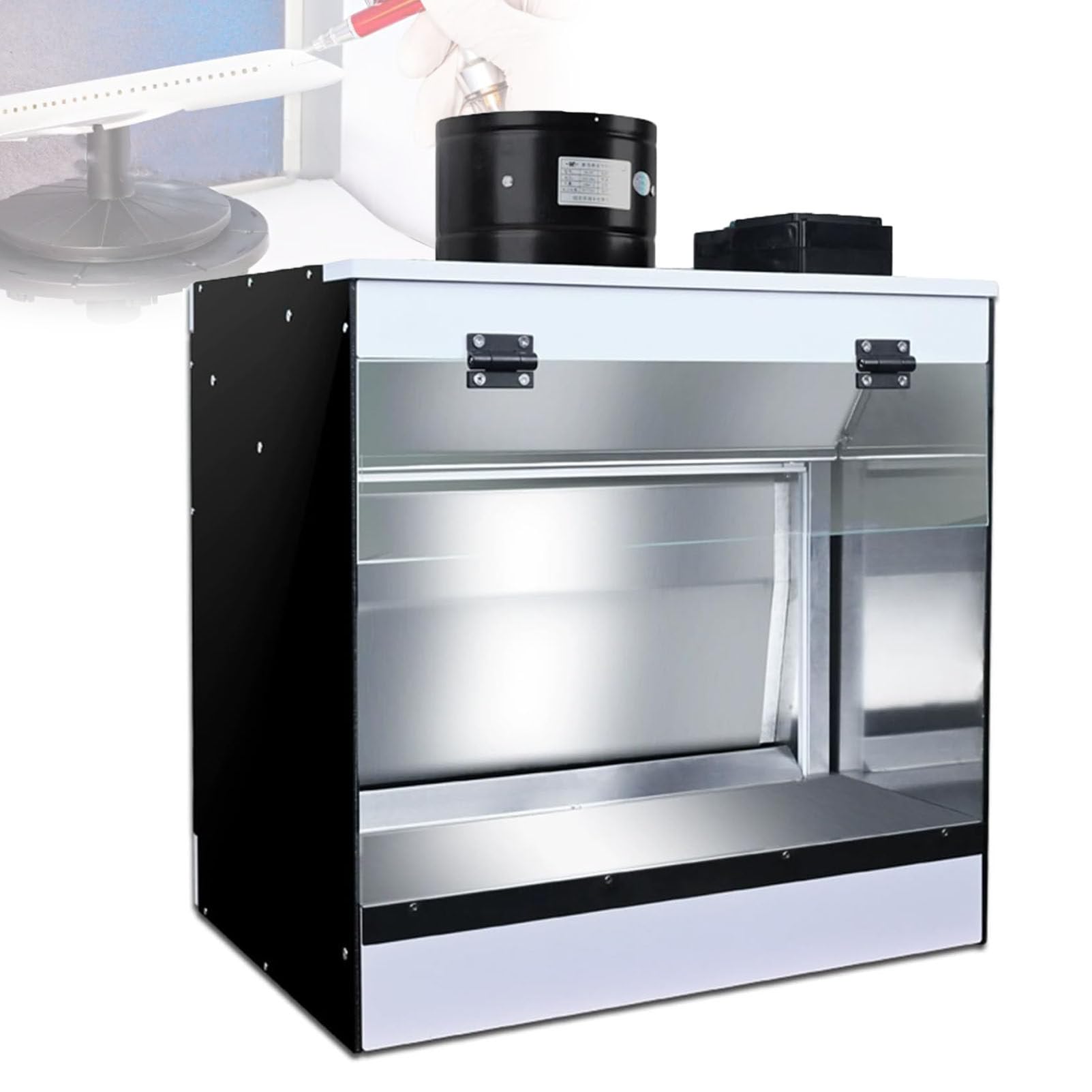 Pfps Water Curtain Paint Booth, with LED Lighting, Waterfall Exhaust System, Filter Hose, Benchtop Airbrush Station for Model Building L