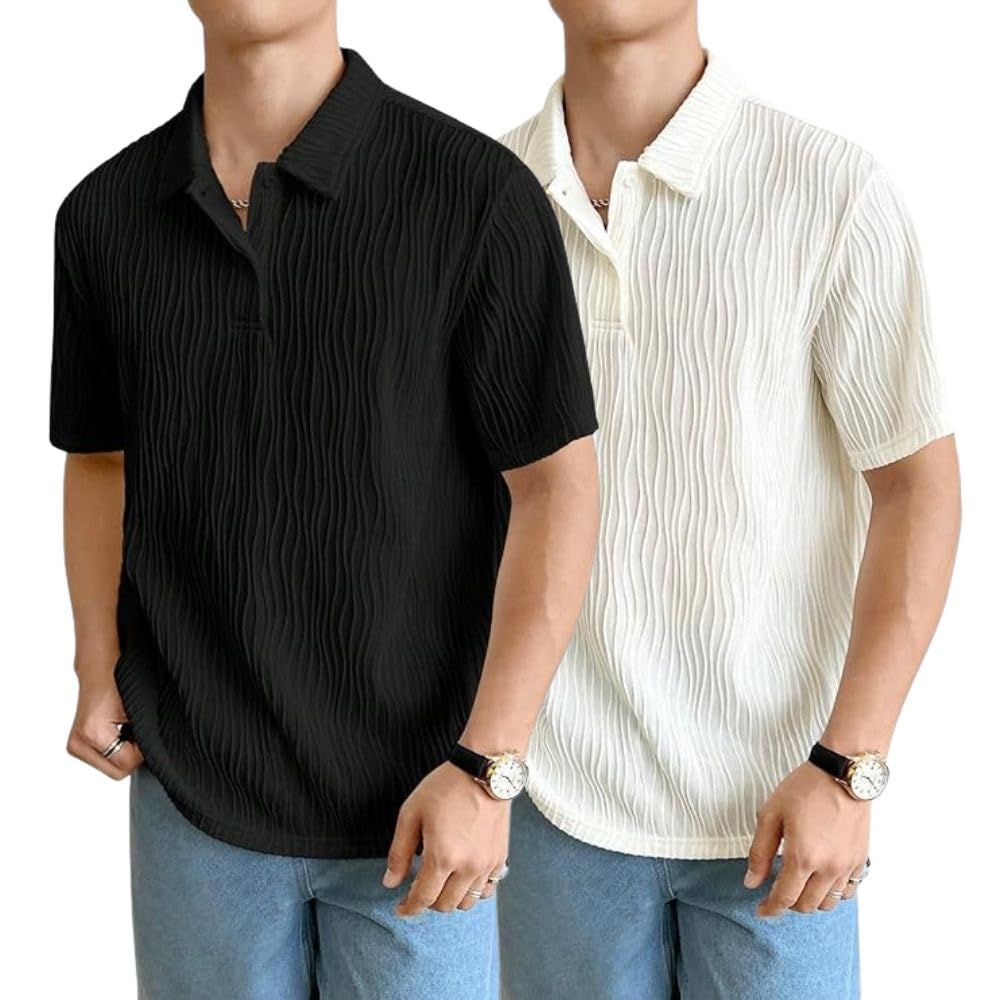LERIYA FASHION Cotton T-Shirt for Men – Soft Breathable Fabric | Regular Fit Half Sleeve Collar Tee for Summer Casual Wear (Available in Plus Size and Combo Pack of 2)