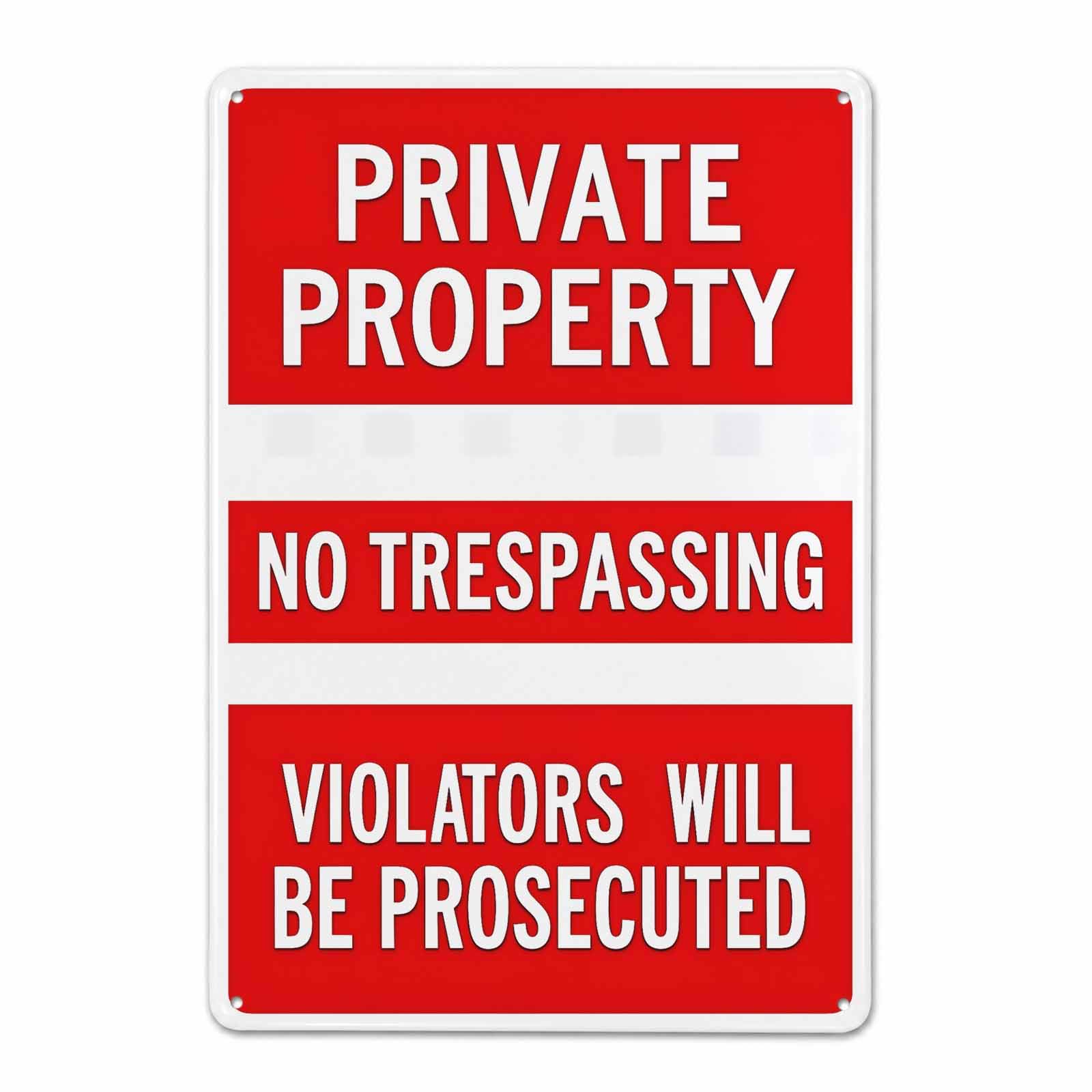 Gsrony Boys Type10 No Trespassing Violators Prosecuted Vintage Metal Tin Sign 8X12,Waterproof