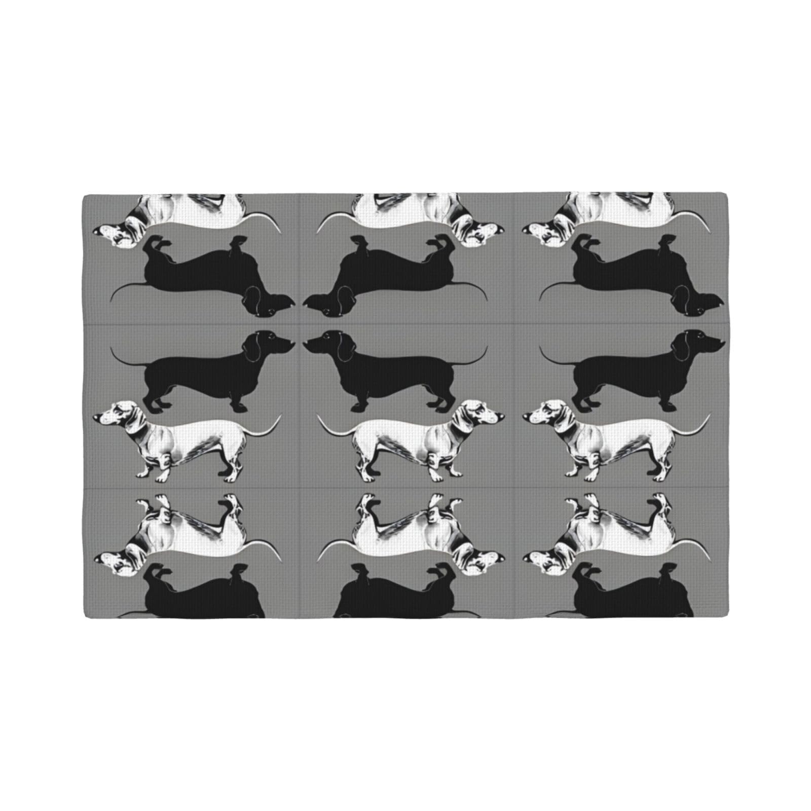 Dachshund Imitation Linen Placemat – Elegant Double-Sided Printed Table Mat for Home, Dining, Weddings