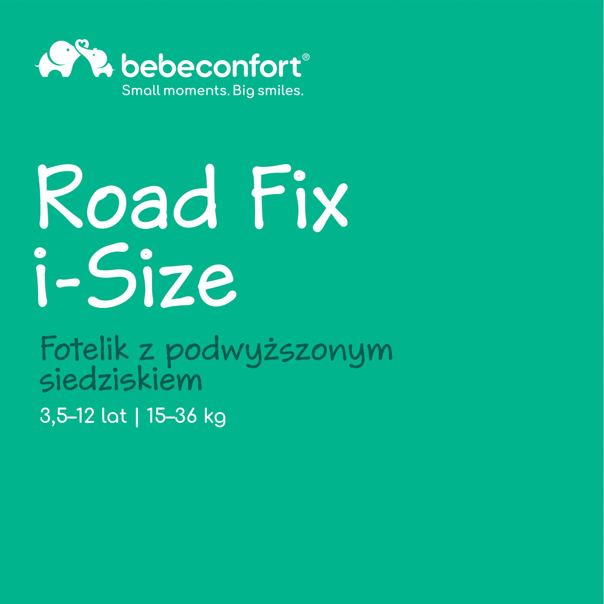 Bebeconfort Road Fix i-Size — fotelik z podwyższonym siedziskiem, fotelik samochodowy z systemem ISOFIX, fotelik samochodowy klasy i-Size, od 3,5 do 12 lat, 15–36 kg, 100–150 cm, Tinted Graphite