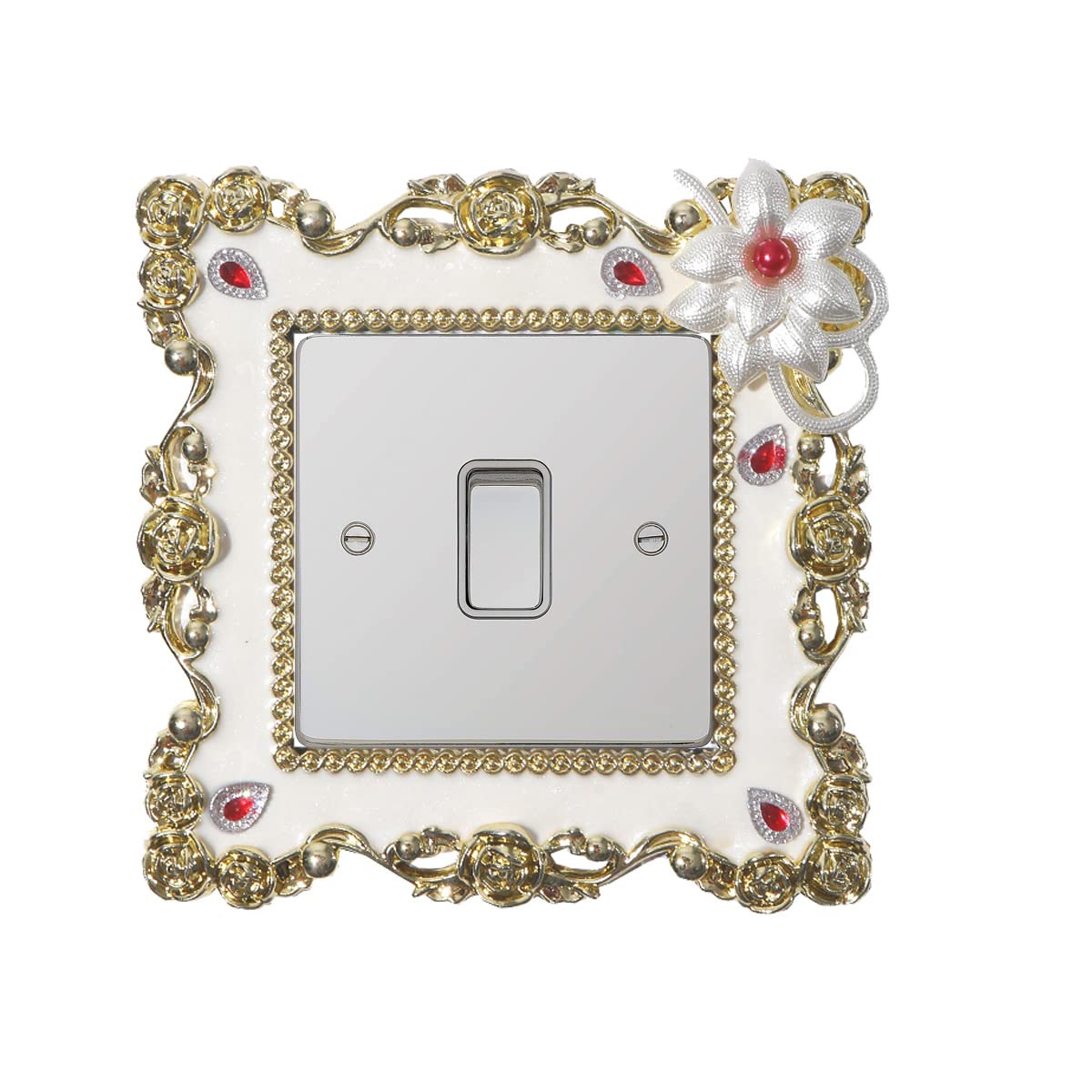 2 Pack Rhinestone Light Switch Surround, Light Socket Surrounds, Light Switch Stickers for Home Decor - Flower - Image 3