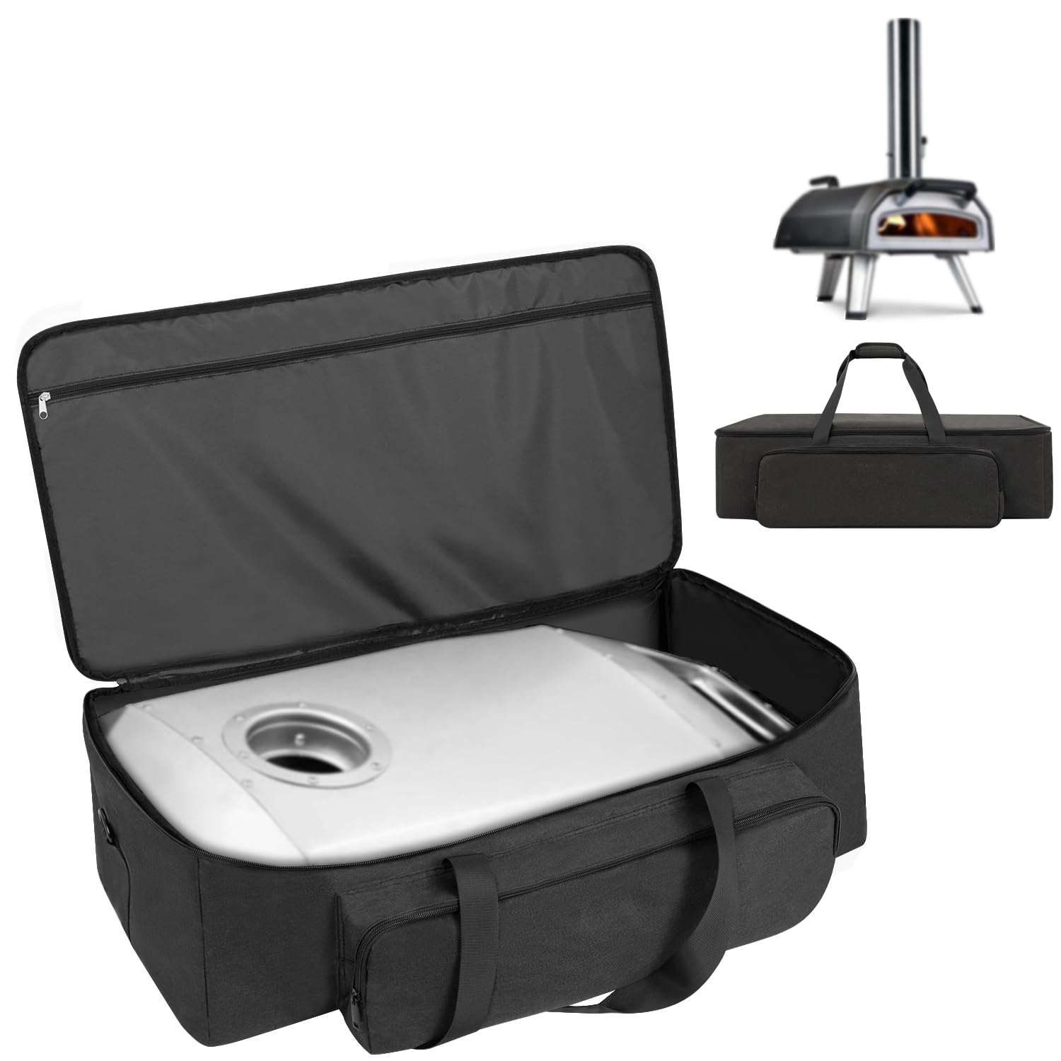 Pizza Oven Carry Bag Compatible with Ooni Karu 12 & Karu 2, Ooni Pizza Oven Accessories, Outdoor Portable Carrying oven Cover with Chimney Pockets, Water Resistant & Heavy-Duty, Camping Gift, Bag Only