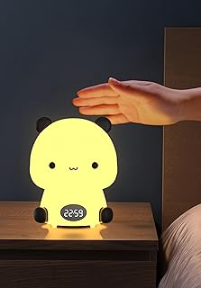 Panda Alarm Clock Speaker, Digital Alarm Clock for Bedroom, Office, Classroom, Universal. Adjustable NEON LED Lights for Room Setting. Birthday Gift for Kids, Teenagers, HD Surround Sound.