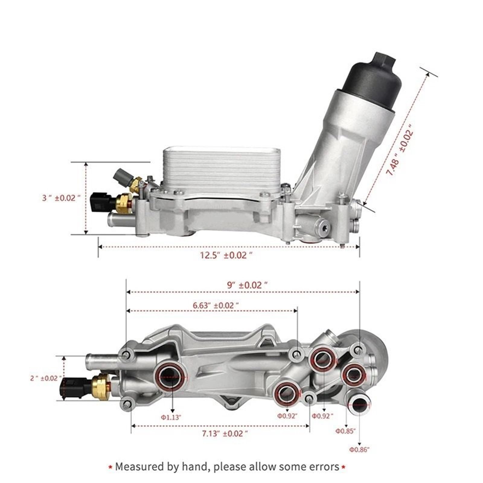 Chłodnica oleju samochodowego Pasuje do Dodge pasuje podróży Jeep Chrysler Ram 3.6L V6 68310865AB aluminiowa obudowa adaptera filtra oleju Płyta chłodząca