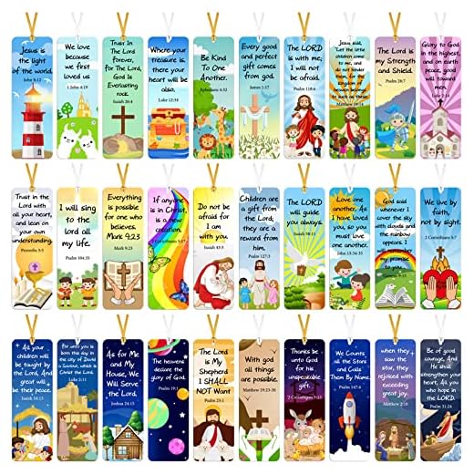 120 Pack Kids Christian Bible Bookmarks