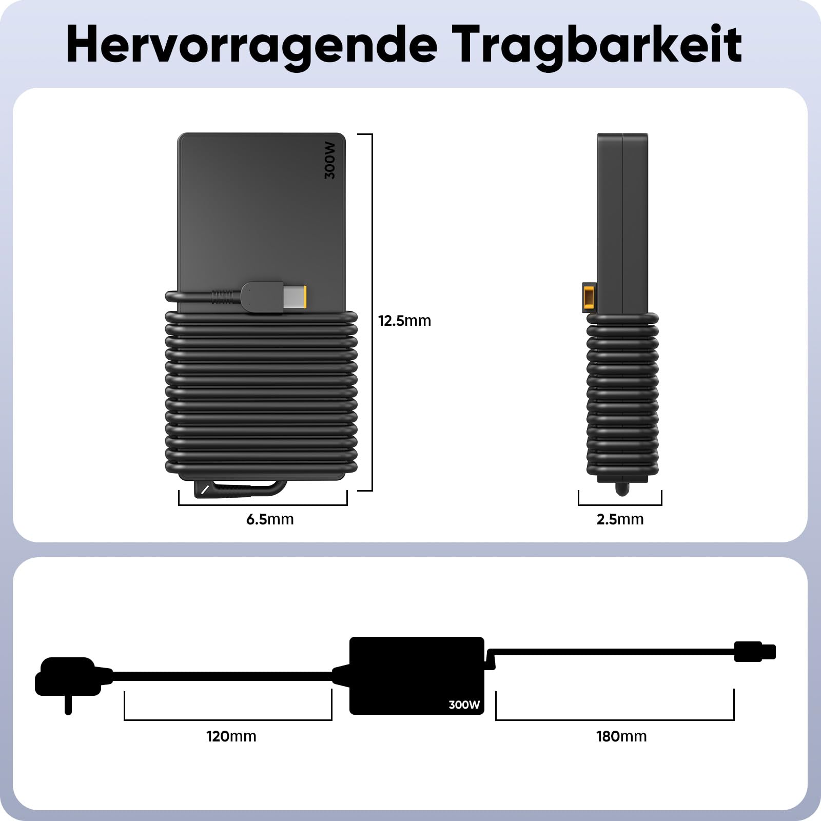300W Laptop Netzteil Ladekabel für Lenovo Legion 5 5i 5P 7 7i Pro 15 16 17 R9000P R9000K Y9000K Y9000X, ADL300SDC3A GX21F23045 SA10R16956 5A10W86289 20V 15A AC Adapter Ladegerät