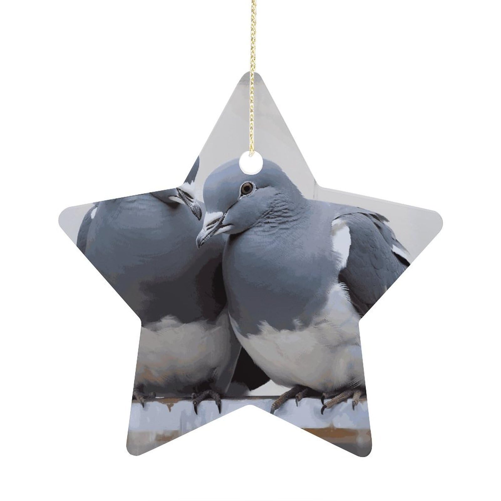Fodpand Women's Style Doves Ornament With String, Keepsake Hanging Decorations,Ceramic Ornaments For Men Indoor Home Holiday Party Gifts
