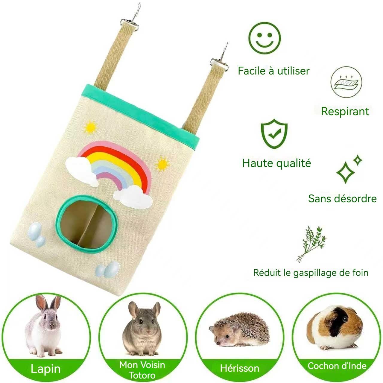 Mangeoire à Foin de Lapin Suspendu pour Hamster Chinchillas