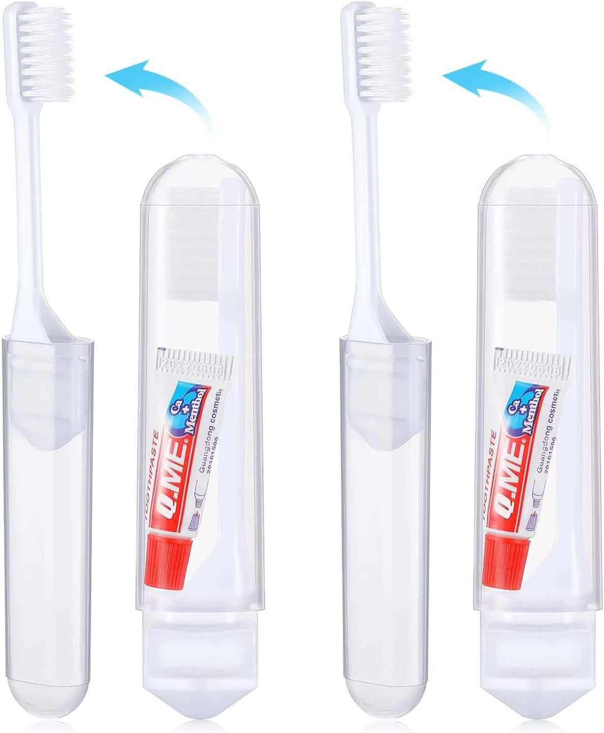 2 Pcs Portable Soft Toothbrush Travel Toothbrush, Camping Folding