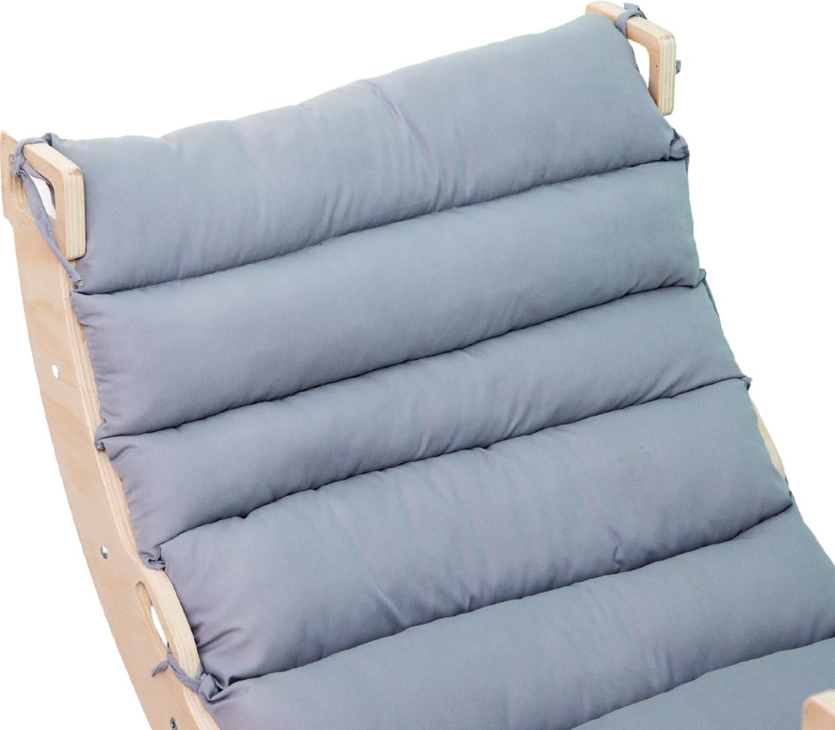 Drewniany Mostek do Wspinaczki/Łuk do Wspinaczki z Poduszką - Montessori Drabinka - Naturalne Drewno - Zabawka dla Dzieci - 97x47x52cm