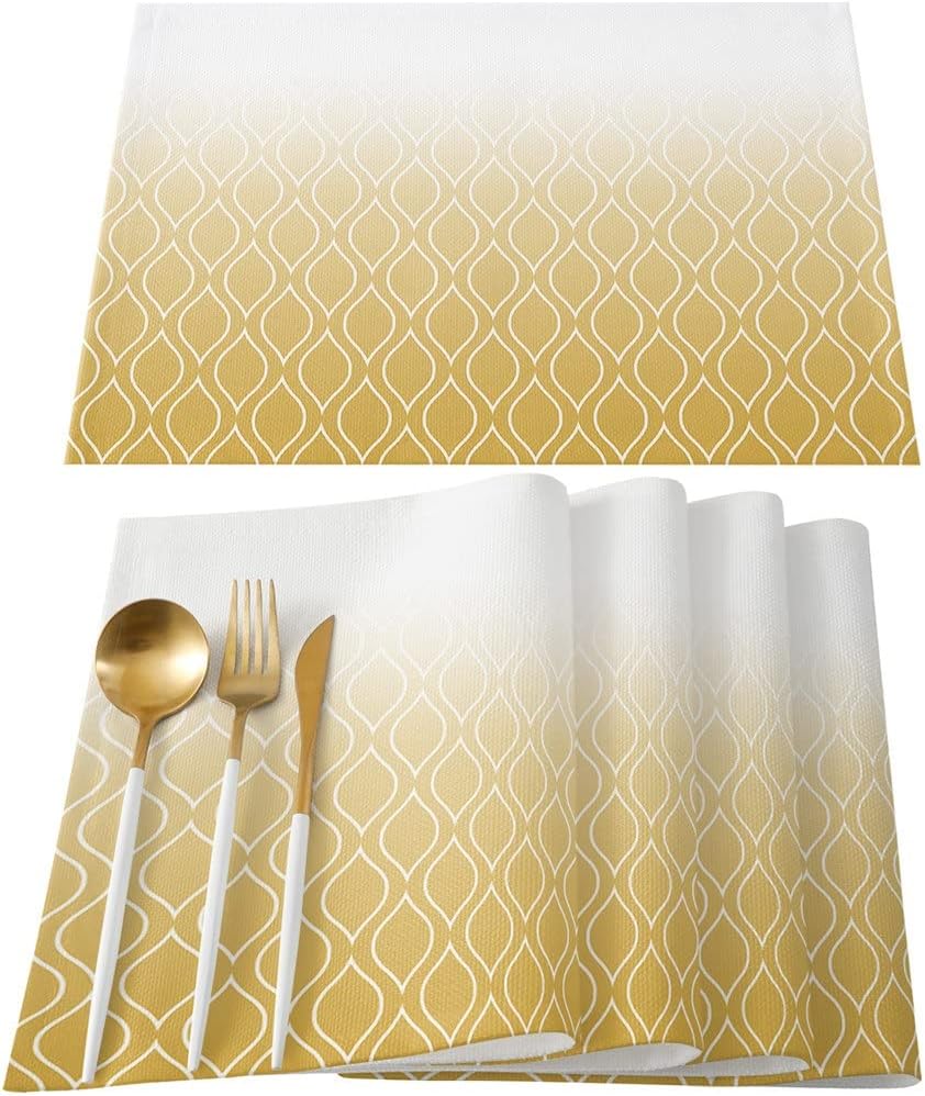 Morocco Yellow Gradient Table Runner for Wedding Banquet Home Festival Party Dinning Table Decoration Table Runner(46x183cm)