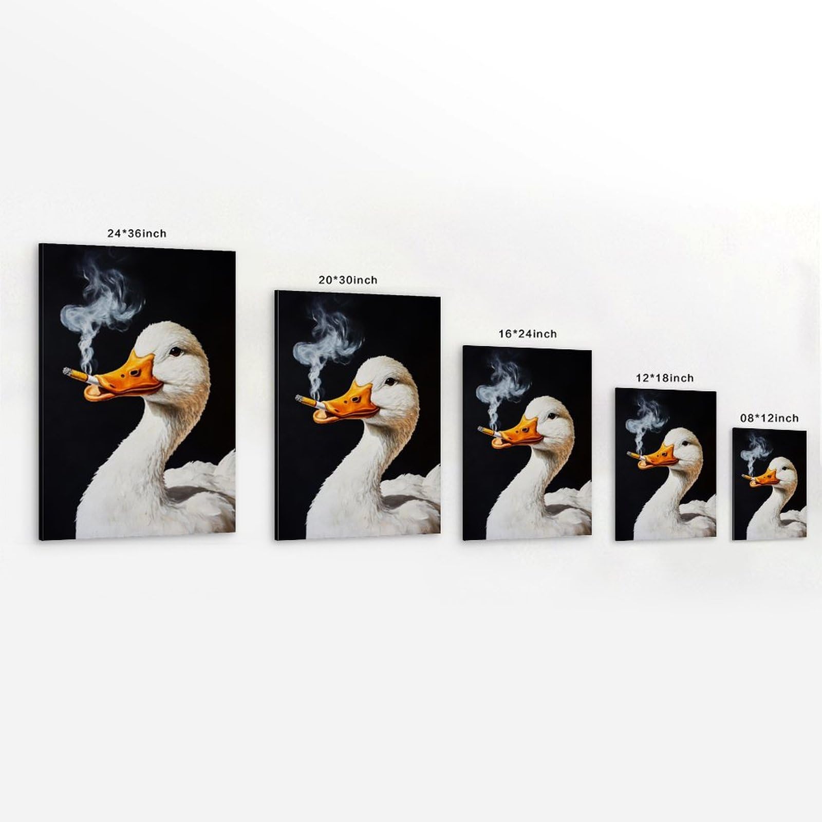 Wandkunst, Vintage-Wandkunst, Wandkunst, Wandkunst, hängendes Gemälde, Poster, lustiges Tierraucher-Portrait-Kunstwerk, Neuheit, Dekoration für Wohnzimmer und Schlafzimmer, Wandfläche 50 x 75 cm