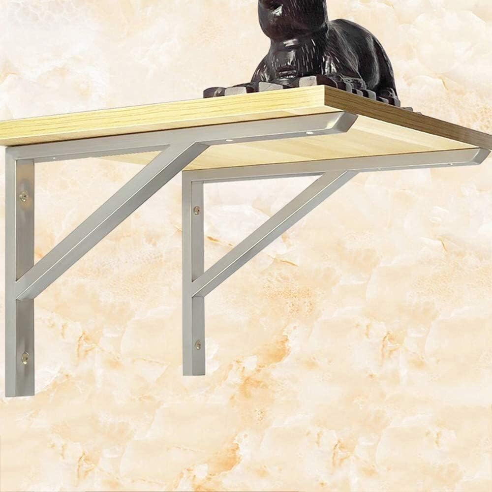Floating Shelf Brackets Heavy Duty Metal Metal Shelf Bracket 2pcs Tripod Triangle Floating Shelve Brackets Modern Wall Mounted Shelving Supporter,Brushed Finish (Size : 20inch(50cm))