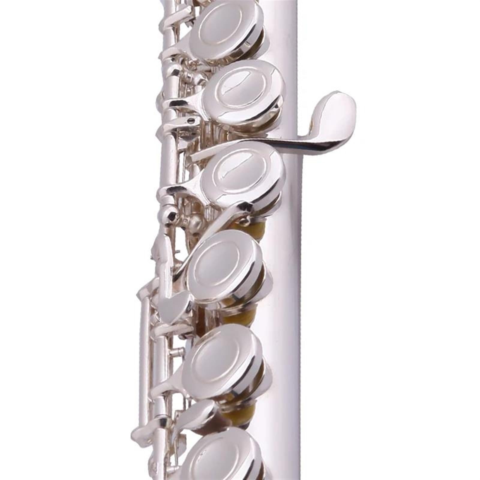 Pearl Flöte, gebogene Kopfstücke, geteilt, 16 Klappen, geschlossenes Loch, C-Stimmung, Neusilber, mit Etui