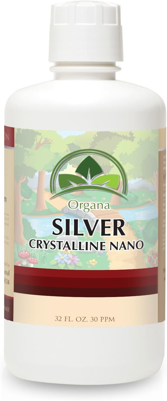 - Organa Crystalline Nano Colloidal Silver - 30 PPM - 32 oz Bottle - Ultra Pure Bio Active Silver
