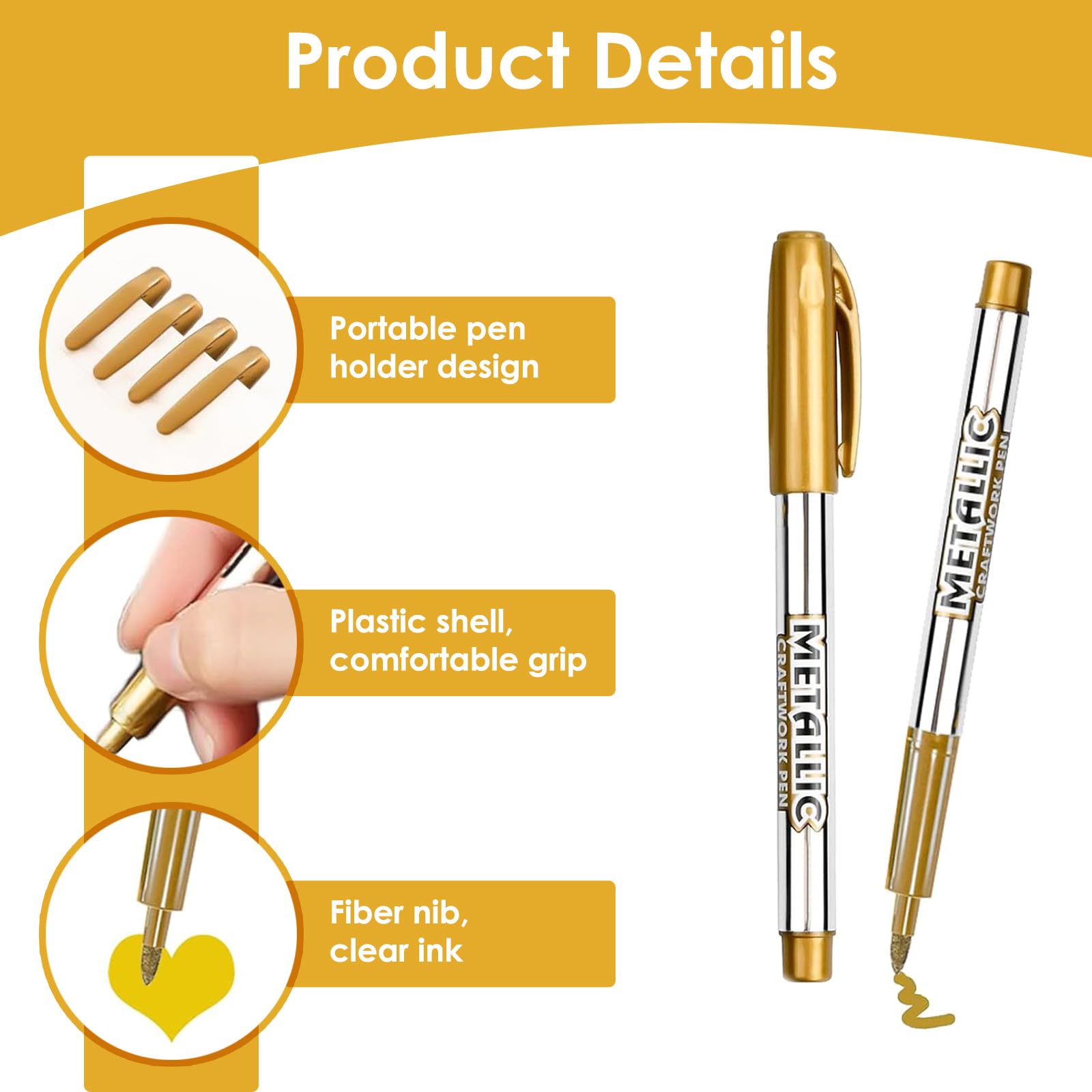 NICE Metal Waterproof Permanent Paint Marker Pens Gold Silver Craftwork Resin Mold Pen Art Painting I.1237572193