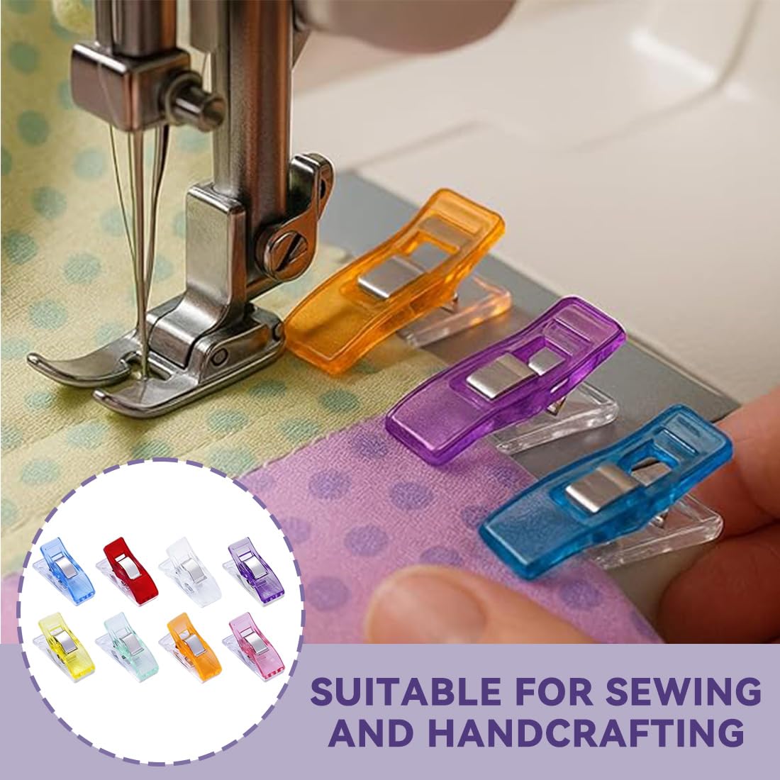 Sewing Clips 40 Pezzi, Clip da Cucito Multiuso in Plastica, Mollette da Cucito per Cucire e Crafting