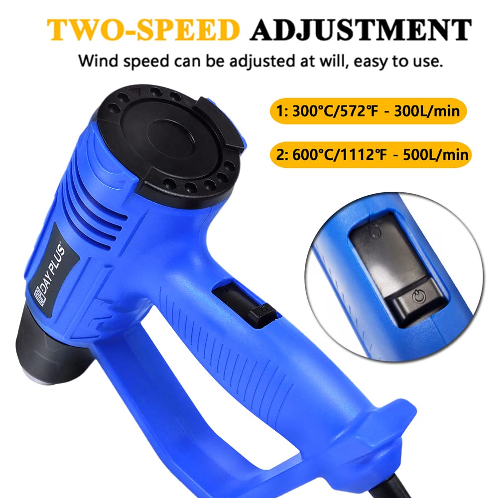 Pistola Termica 2000W Pistola Aria Calda 2000W Professionale - 2 Temperature Fino A 600°C Con Kit Accessori Completo Pistola A Caldo - Foto 9