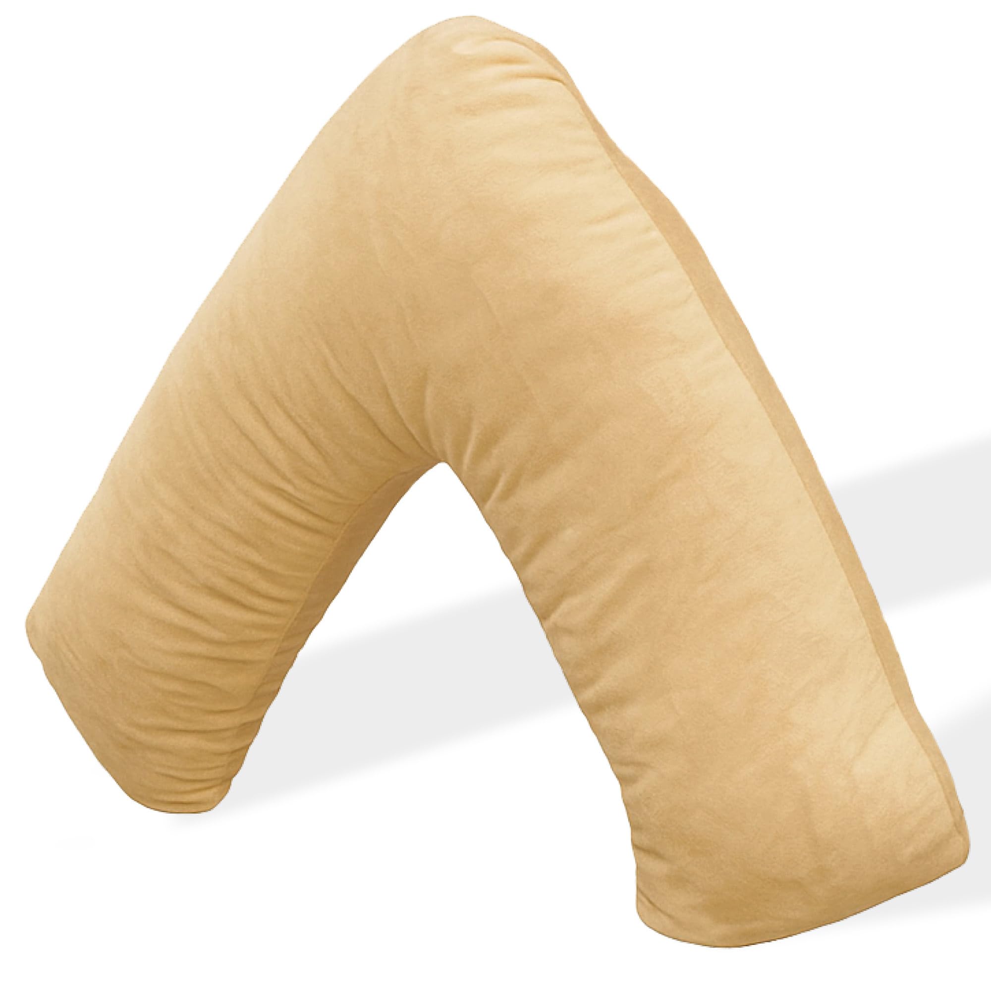 Aamira V Shaped Pillow Shredded Orthopaedic Memory FoamCreamHeadNeck & Back Pregnancy Maternity SupportWashable Cover from B&Q