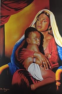 Amour Maternelle (Mother & Son) - Alix Beaujour 24x36 Unframed - African American Black Art Print Wall Decor Poster