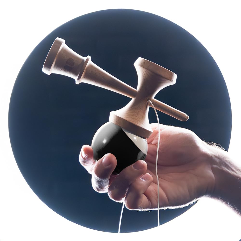 Kendama - Kendama, de madera moderna, original para trucos, para niños y adultos, color negro