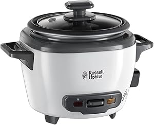 Russell Hobbs Small 0.4L 200W Rice Cooker Multi-Cooking Warm Function Non-Stick 3 Servings Ideal for 1-2 People – 27020-56