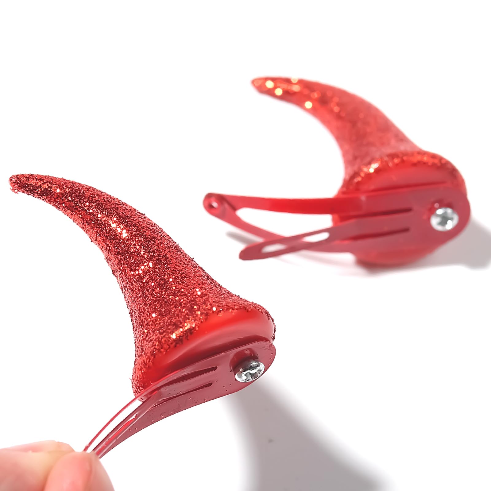 Amazon.com : Red Devil Horn Hair Clips Halloween Hair Clip  display picture 2