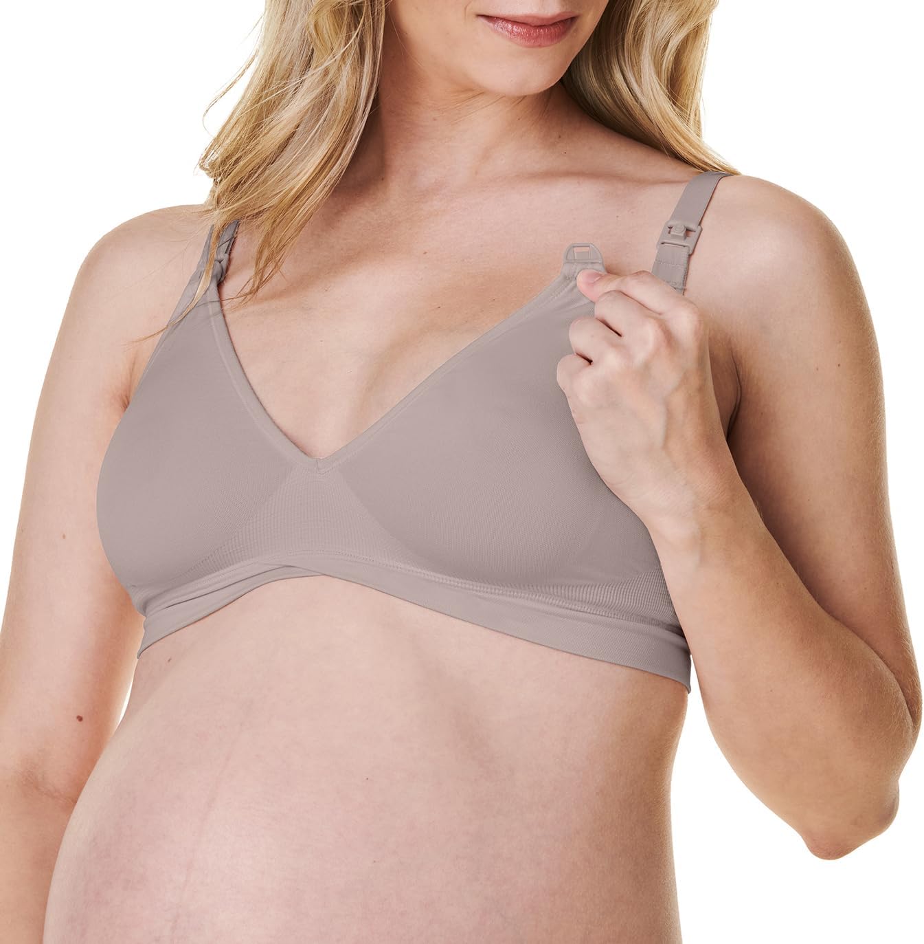 Bravado Designs Nursing Bra for Breastfeeding Comfort Wireless Bra V-Neck Maternity Bra