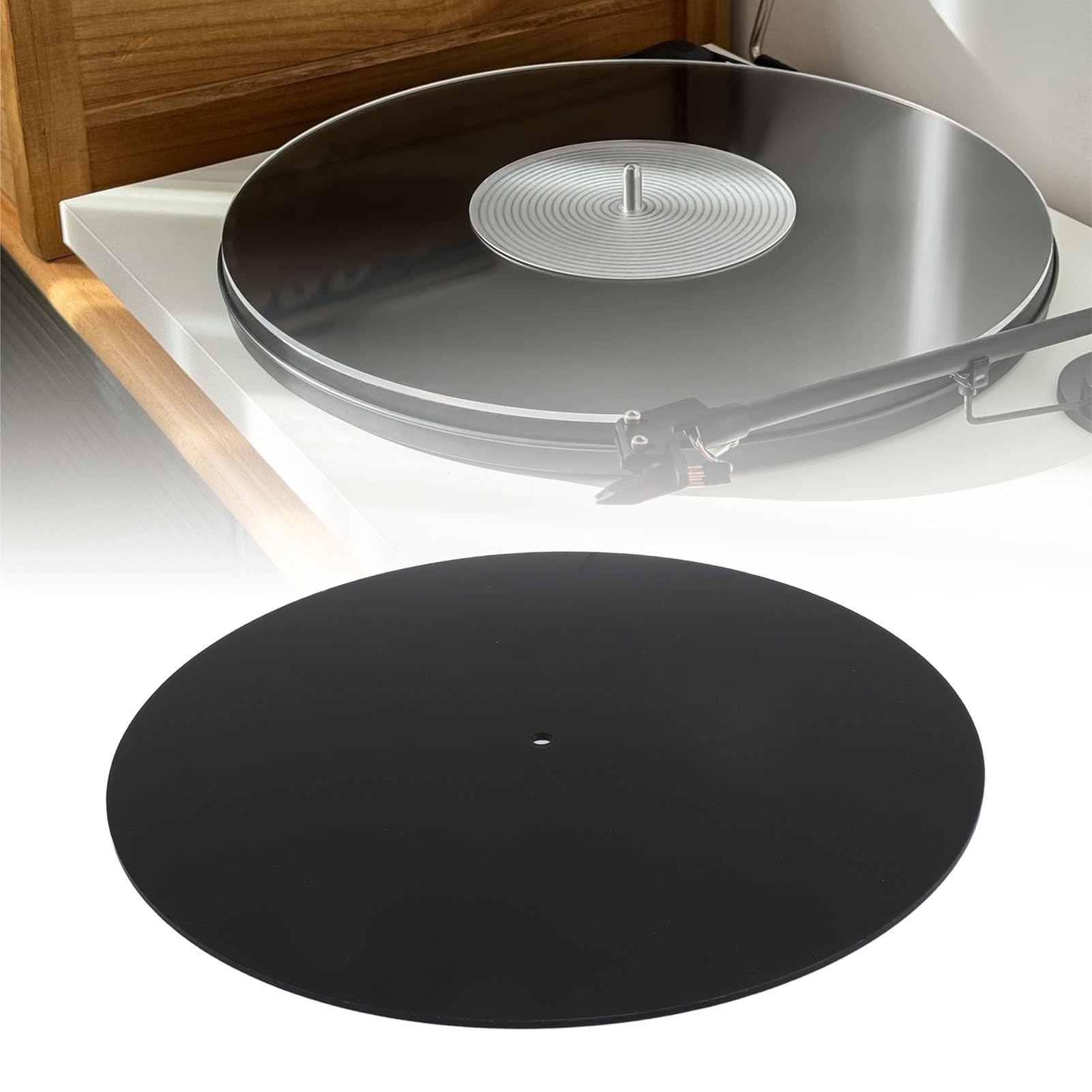 Mata Gramofonowa Slipmat na Talerz Gramofonowy, Przezroczysta Akrylowa Mata Gramofonowa do Gramofonu 12 Cali, Antystatyczna, Redukuje Hałas Powodowany Przez ładunki Kurz
