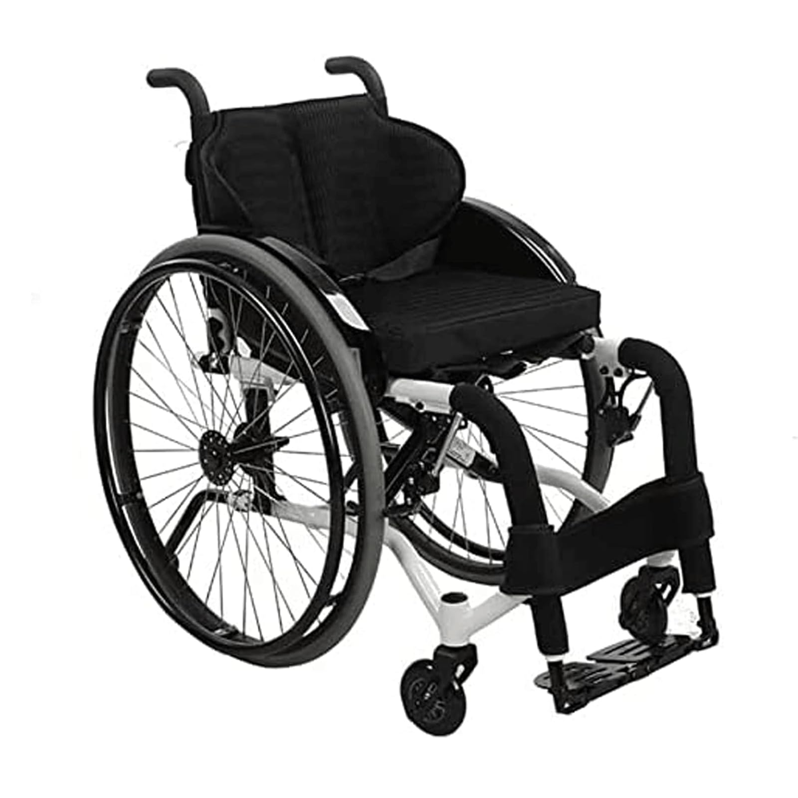 Wózek Inwalidzki, Transportowy Wózek Inwalidzki Samobieżny Ręczny Wózek Inwalidzki Dla Dorosłych Transportowy Wózek Inwalidzki Ultralekki Aluminiowy Wózek Inwalidzki/White/Seat Width 38Cm