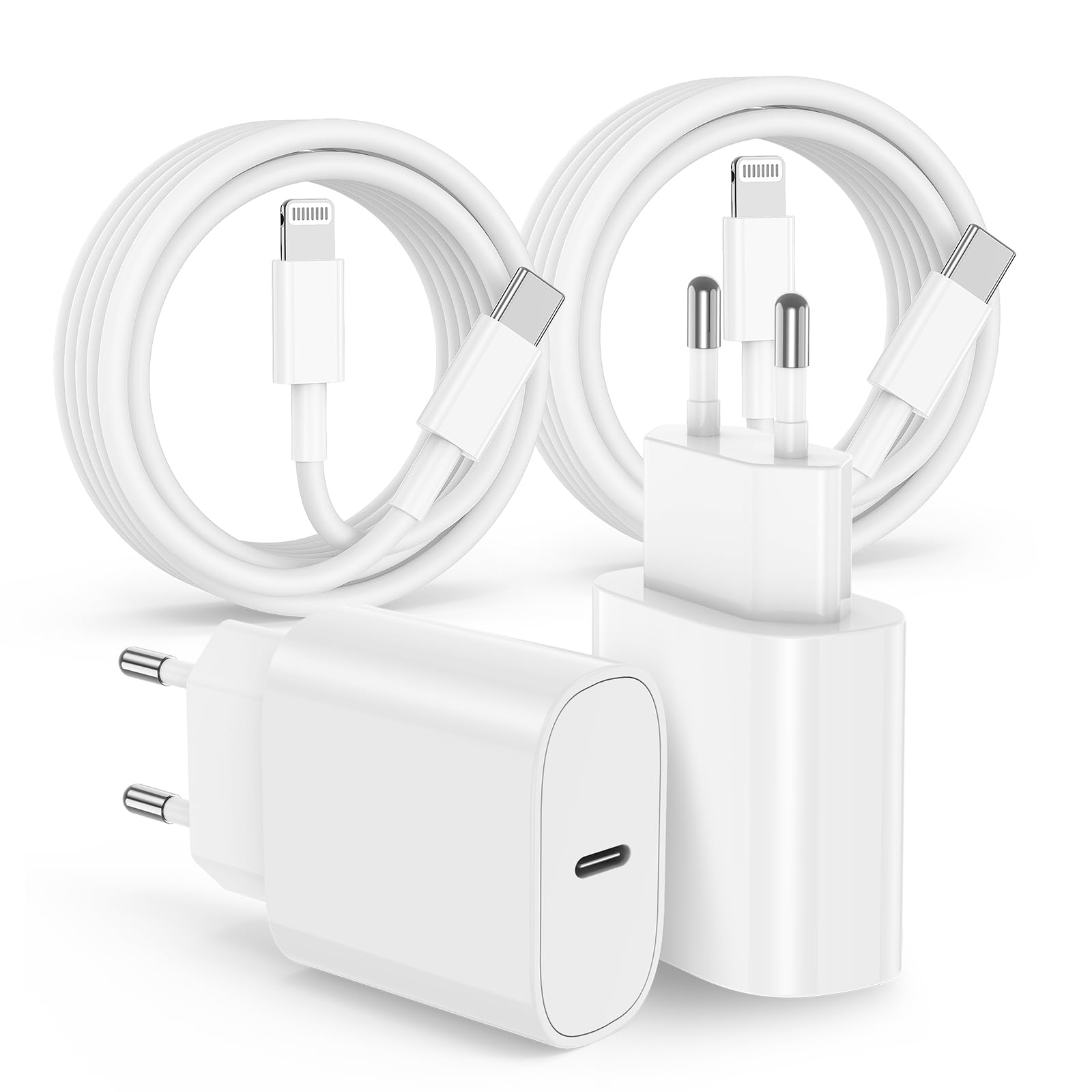 Cargador rápido para iPhone con cables largos de 3 metros para solucionar enchufes lejanos 8