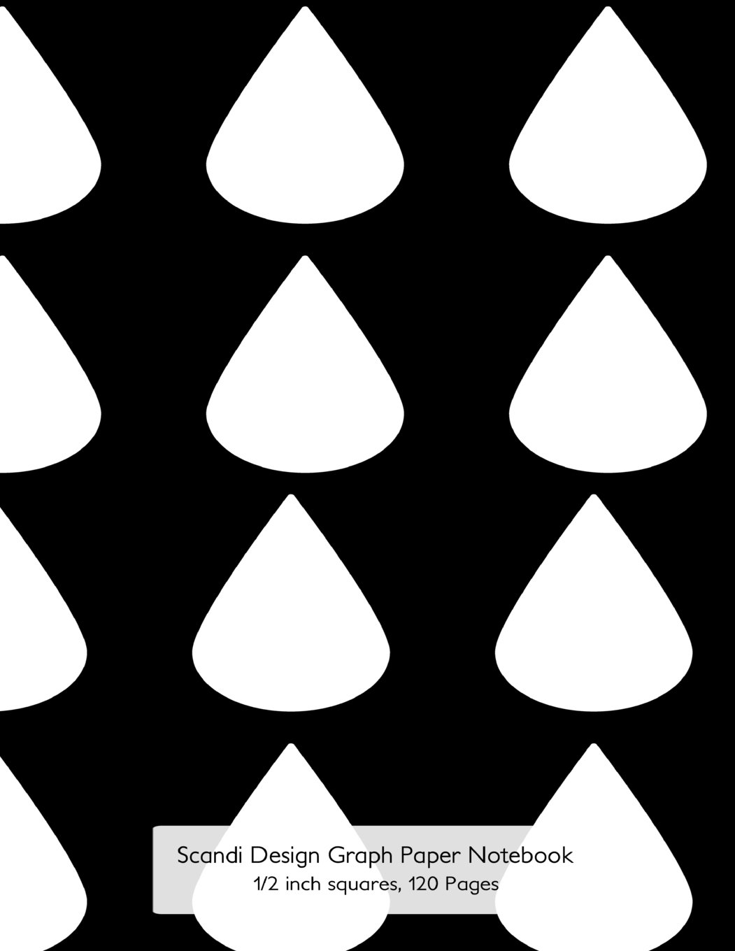 Scandi Design Graph Paper Notebook 1/2 inch squares - 120 pa