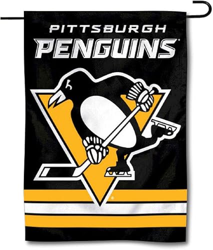 Miniatura 1 de WinCraft Bandera de jardín de doble cara de Pittsburgh Penguins