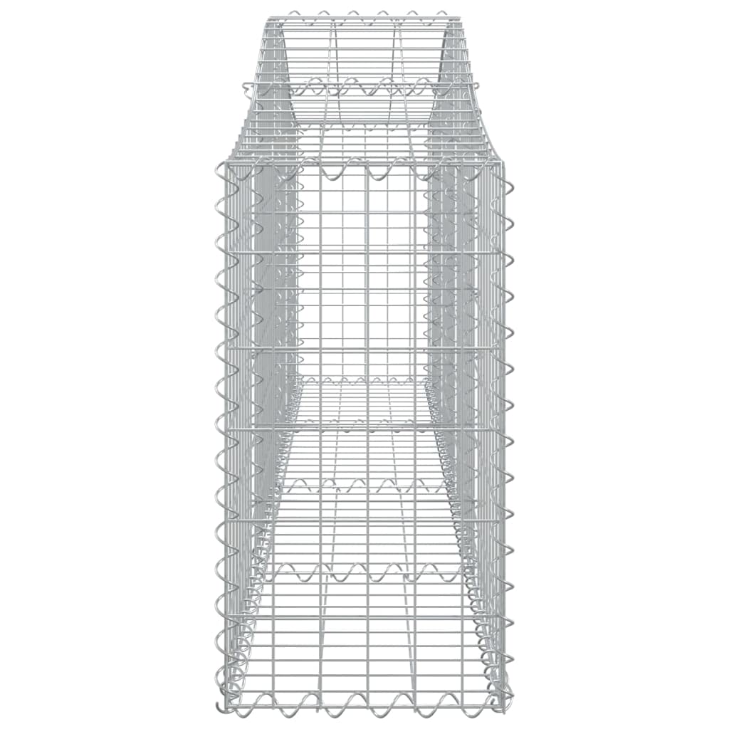 5 cestas para gaviones con arco alto, 200 x 30 x 60/80 cm, alambre galvanizado | Pared de gavión estable como barrera arqueada de jardín y privacidad para terraza, jardín delantero o exterior.