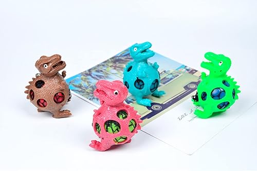 Miniatura 4 de 1 juguete de dinosaurio para apretar, bola de estrés para apretar, para aliviar el estrés, juguetes de liberación de presión de trabajo (marrón)
