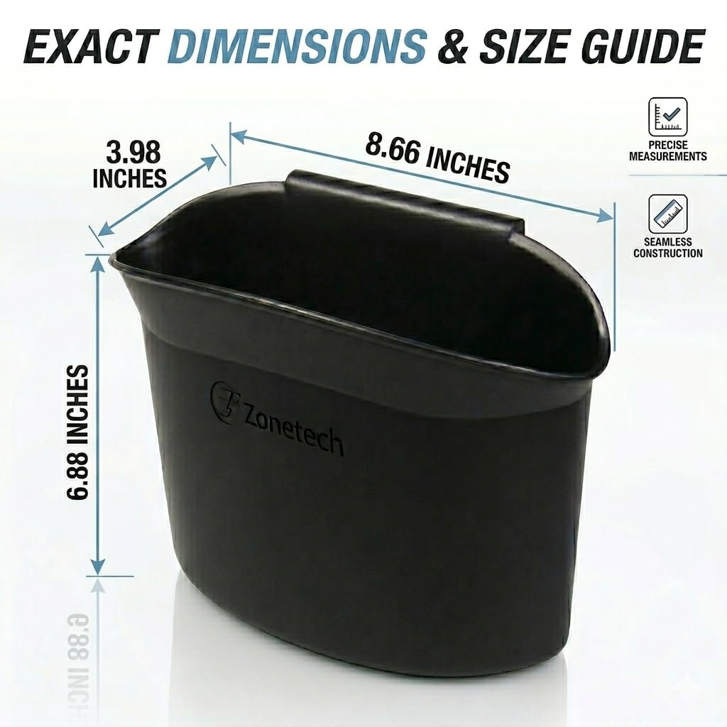 Zone Tech Lot de 2 mini poubelles de voiture portables à suspendre – Noir classique – Poubelle de voyage universelle de qualité supérieure pour voiture, bureau, maison