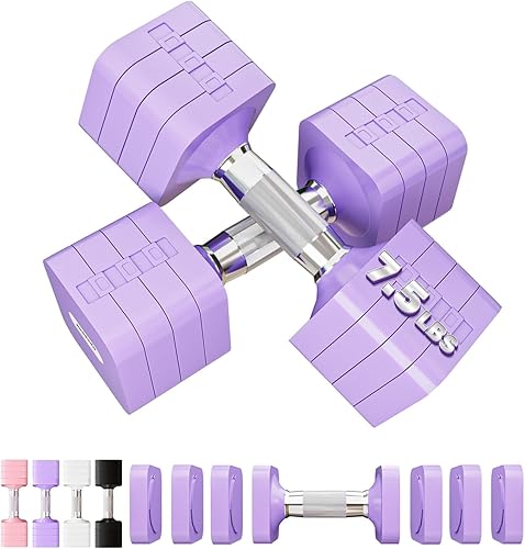 Miniatura 26 de Juego de mancuernas ajustables de 15 libras, 20 libras, 40 libras, 50 libras, juego de mancuernas de peso libre para mujeres y hombres, juegos de