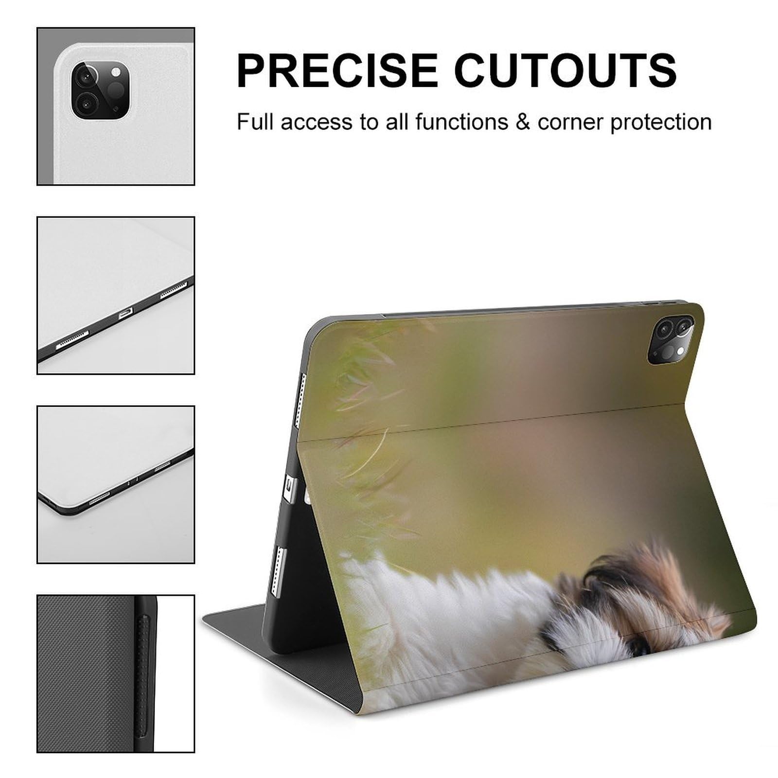 Shih Tzu Puppy Funny Tablet Hülle Kompatibel mit iPad Pro 2020 (11 Zoll) Persönlichkeit Schutzhülle mit Stiftschlitz