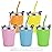 Vermida Kids Cups with Straws and Lids, 5 Pack 12oz Spill Proof Toddlers Straws Tumbler with Lids, Stainless Steel Kids Cups with Lids for School, Outdoor, Multicolor