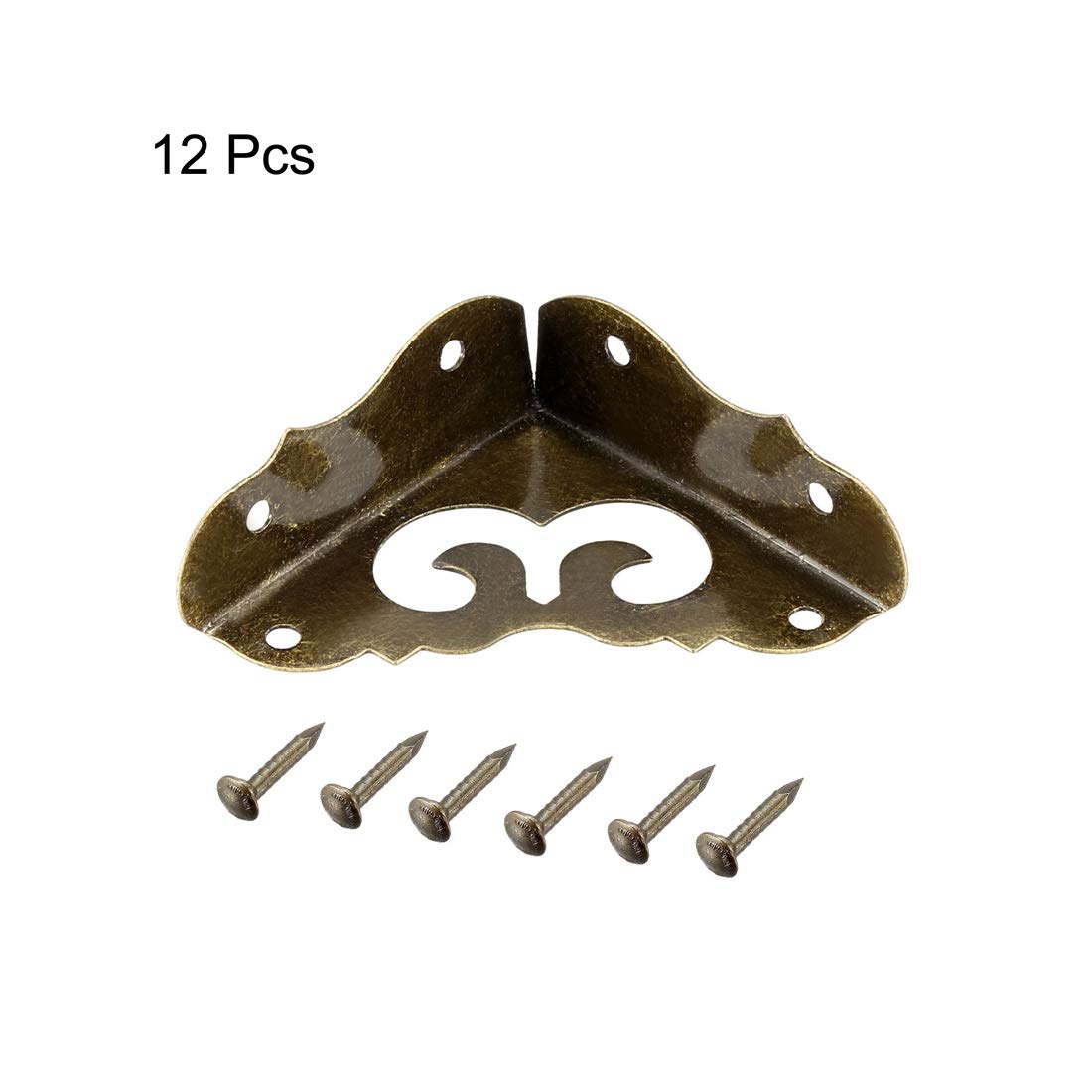 Protecteurs D'Angle Métal Vintage - 12 Pièces, Pour Coins De Boîte, Cadre Photo, Meuble En Bois