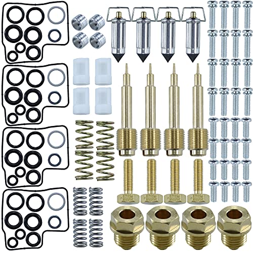 NICHEFLAG 4 pack Carburetor Carb Rebuild Kit for 1982 Honda V45 Magna VF750C, 1982-1983 V45 Sabre VF750S