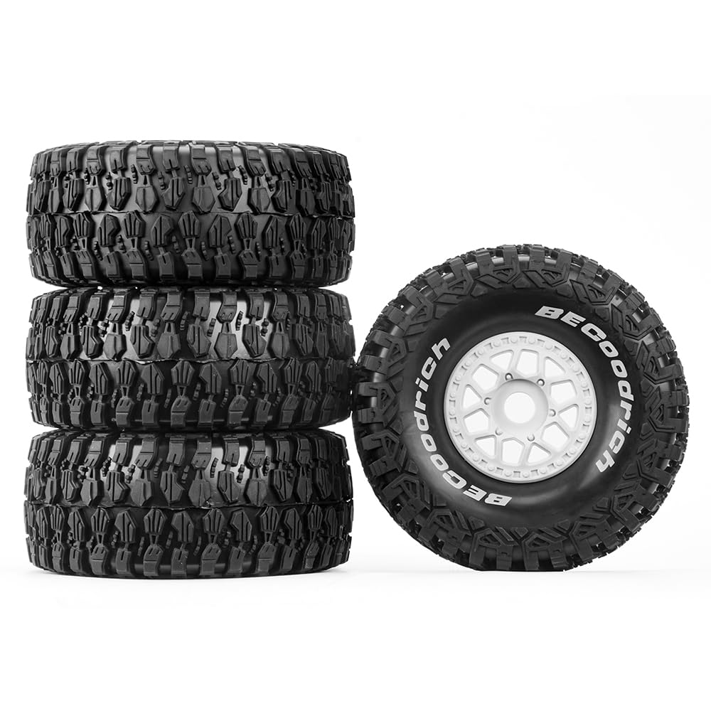 PYFORE for 1/7 MOJAVE UDR short truck special tire road sand off-road tire. (White/Large Texture)