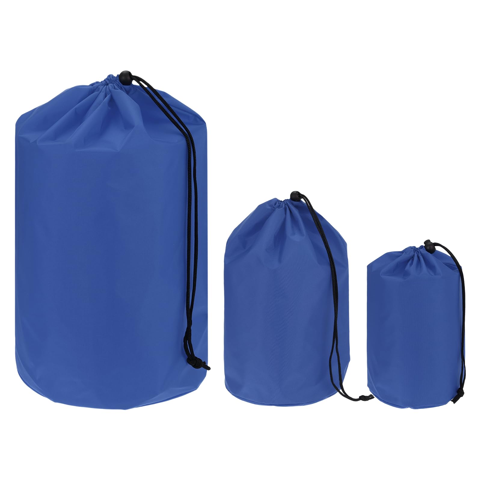 YELARXI Drawstring Bag with Toggle, Cinch and Ditty Pouch Portable Outdoor Products Ditty Bag 32/43/68cm & 3 Pack & Sapphire - Fitting for (Backpacking/Camping/Traveling)