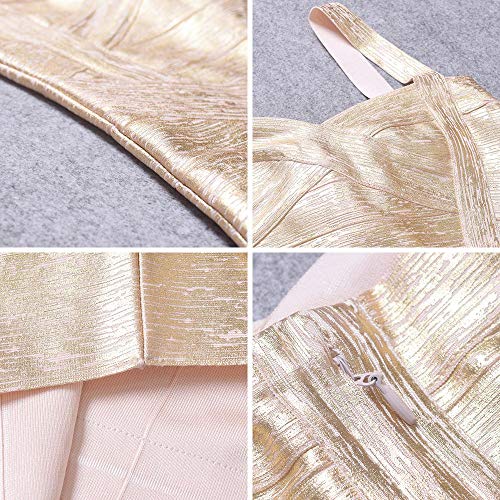 Image of Midi-Calf Solid Color Spaghetti Strap Rayon Bandage Dress